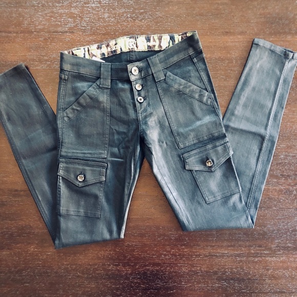 Rich & Skinny Super Stretch Black Cargo Jeans NWT - Picture 8 of 8